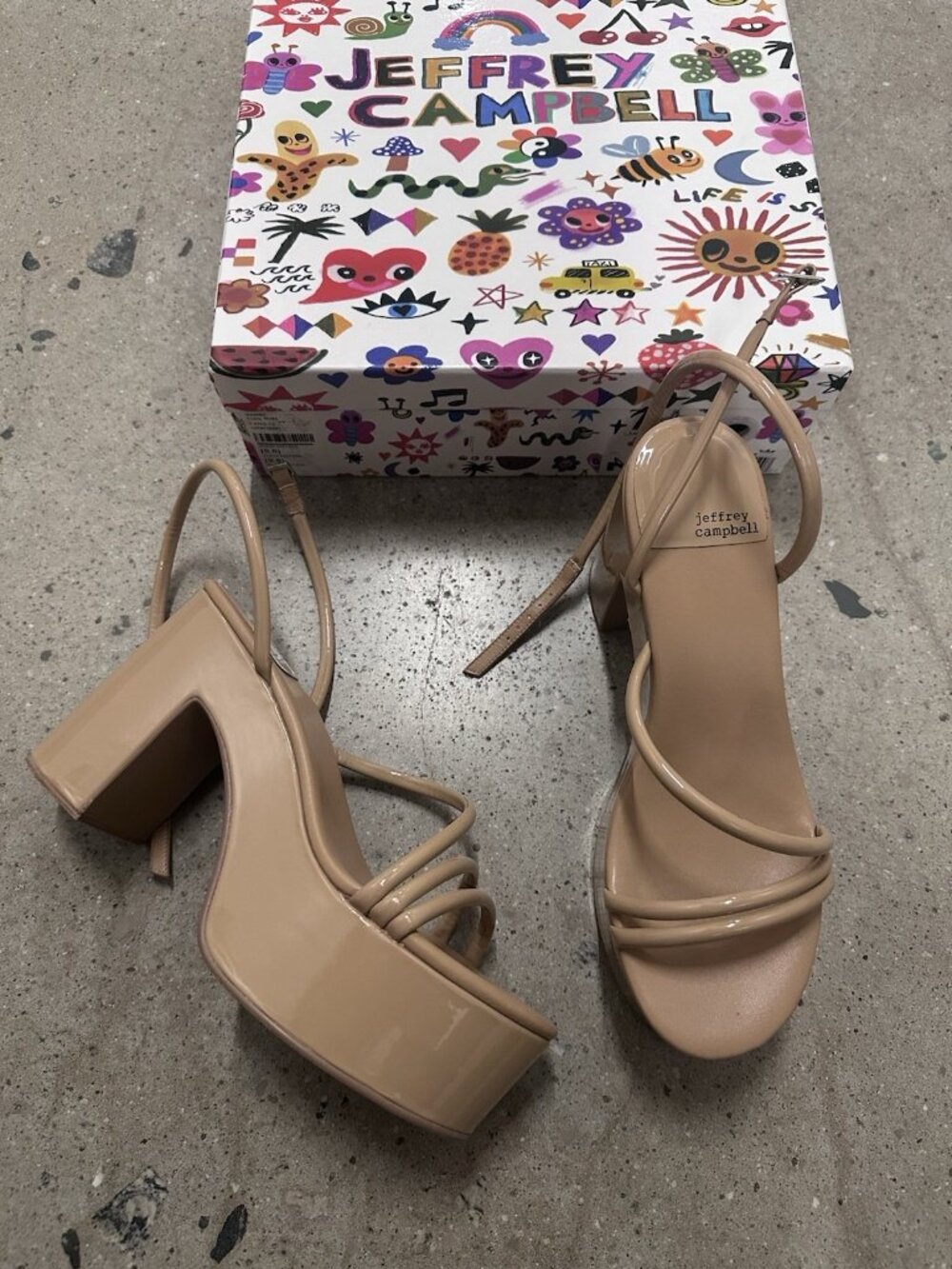 Jeffrey Campbell Mamba Platform Sandal in Dusty Nude